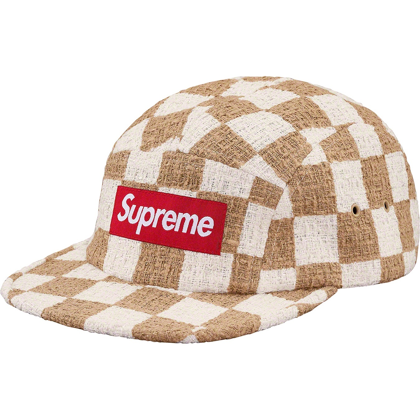 Checkerboard Bouclé Camp Cap view 2